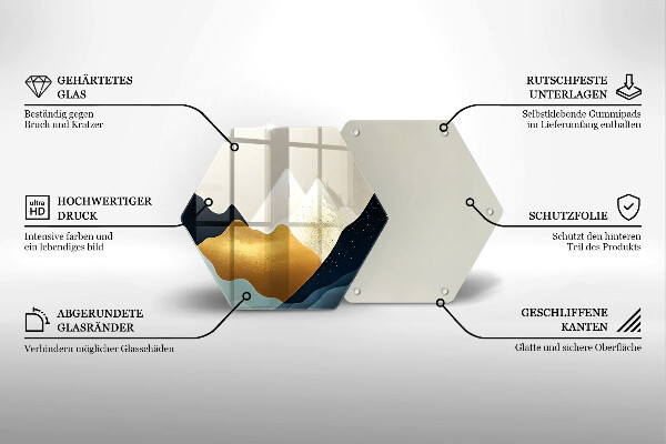 Skleněná deska do kuchyně Abstraktní hory