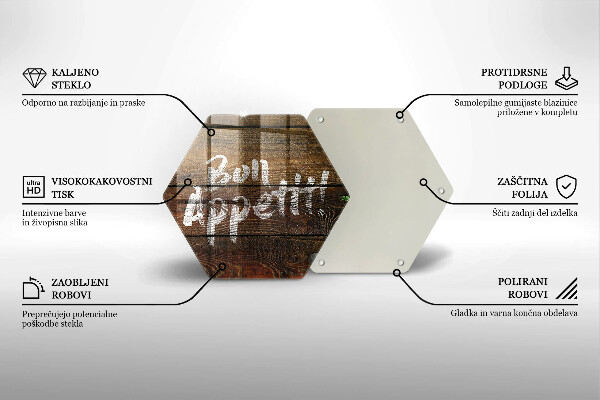 Skleněná deska do kuchyně Nápisové tabule bon appetit