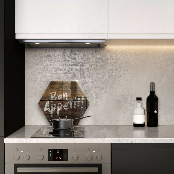 Skleněná deska do kuchyně Nápisové tabule bon appetit