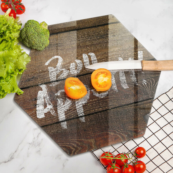 Skleněná deska do kuchyně Nápisové tabule bon appetit