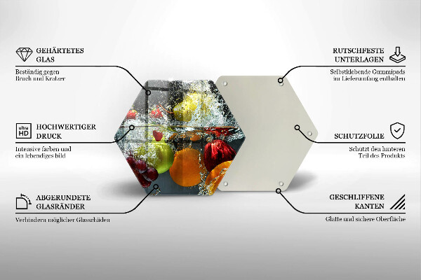 Skleněná deska do kuchyně Šťavnaté ovoce ve vodě