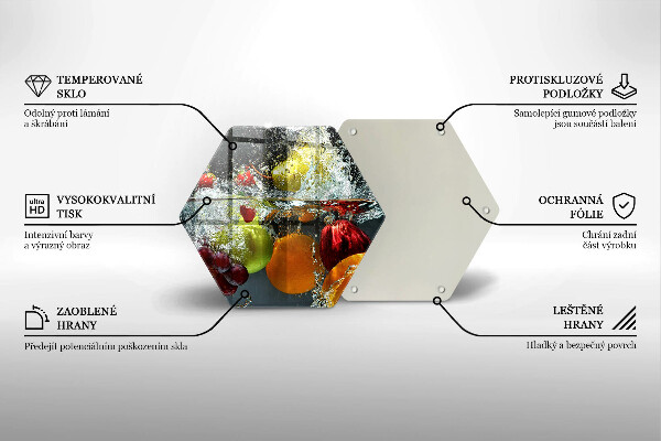 Skleněná deska do kuchyně Šťavnaté ovoce ve vodě