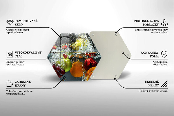 Skleněná deska do kuchyně Šťavnaté ovoce ve vodě