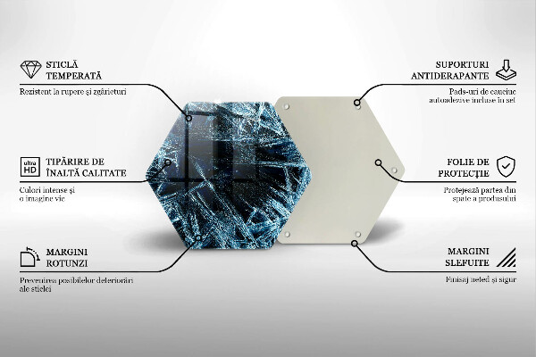 Skleněná deska do kuchyně Struktura ostrého ledu