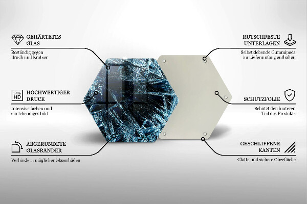 Skleněná deska do kuchyně Struktura ostrého ledu