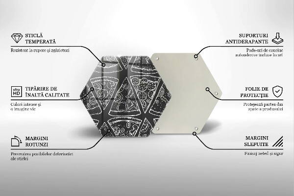 Skleněná krájecí deska Pizza ilustrace