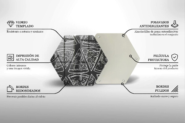 Skleněná krájecí deska Pizza ilustrace