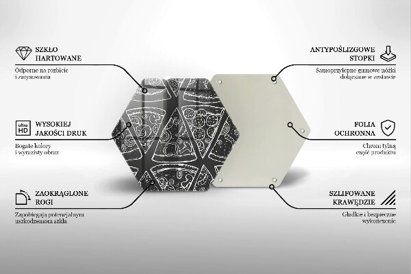 Skleněná krájecí deska Pizza ilustrace