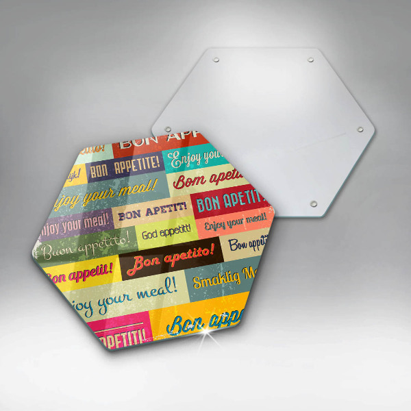 Skleněná deska do kuchyně Titulky jazyky dobré chuti