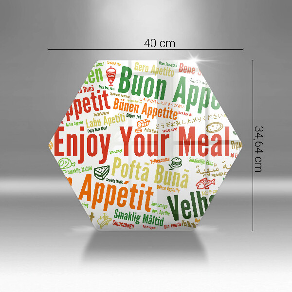 Skleněná deska do kuchyně Titulky jazyky dobré chuti