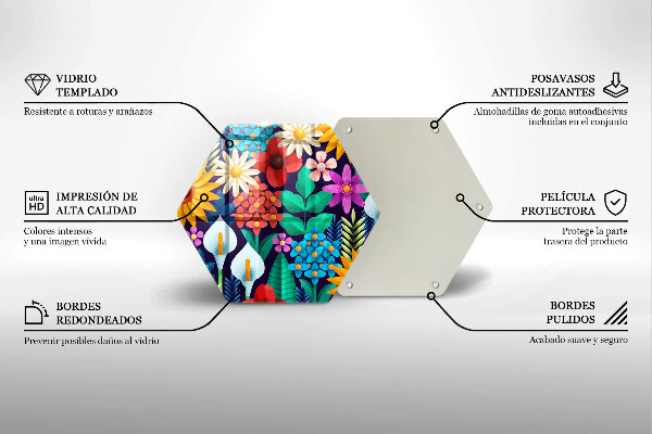 Skleněná deska do kuchyně Květiny louka ilustrace