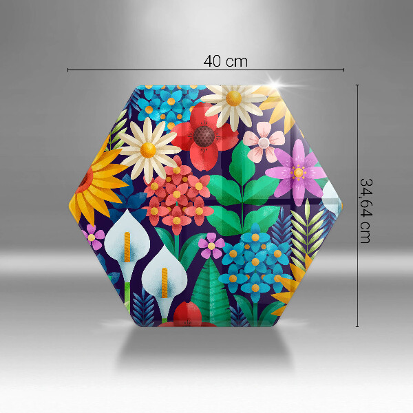 Skleněná deska do kuchyně Květiny louka ilustrace