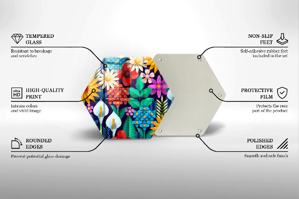 Skleněná deska do kuchyně Květiny louka ilustrace