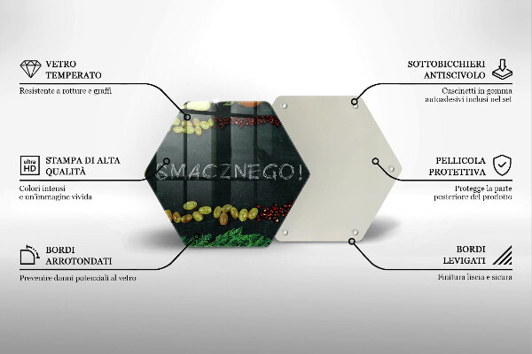 Skleněná deska do kuchyně Nápis smacznego!