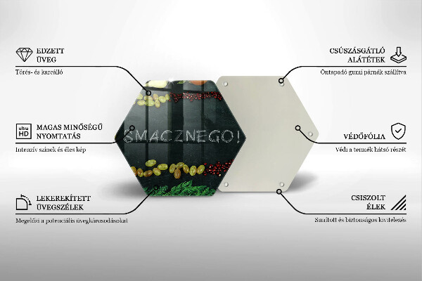 Skleněná deska do kuchyně Nápis smacznego!