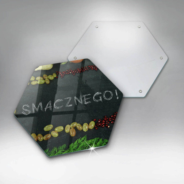 Skleněná deska do kuchyně Nápis smacznego!