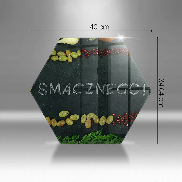 Skleněná deska do kuchyně Nápis smacznego!