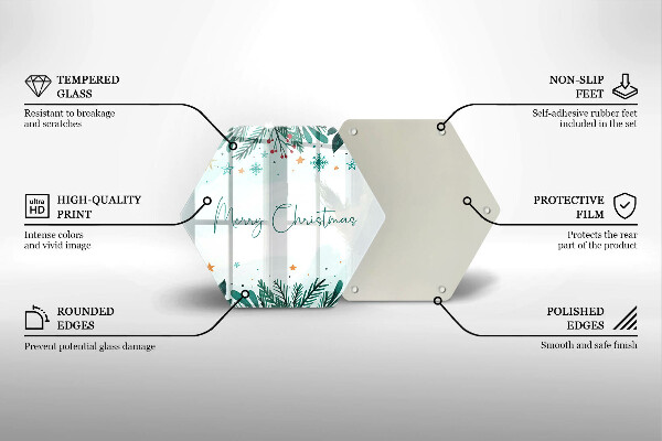 Skleněná deska do kuchyně Merry christmas nápis