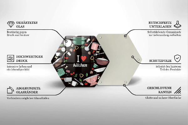 Skleněná deska do kuchyně Ilustrace miluji kuchyni