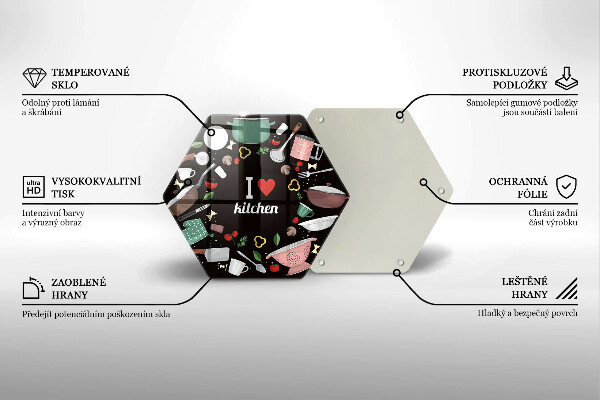 Skleněná deska do kuchyně Ilustrace miluji kuchyni