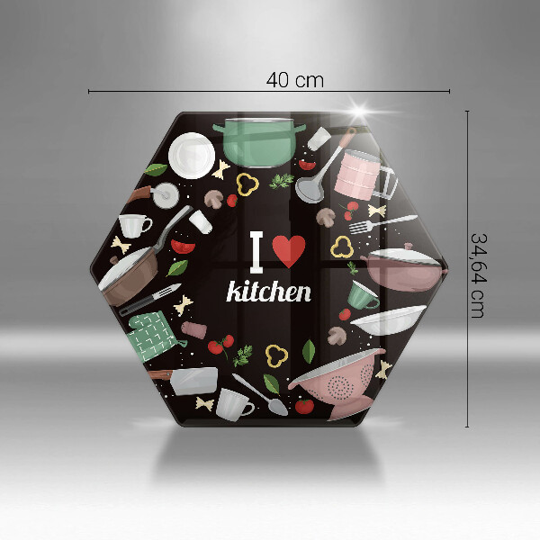 Skleněná deska do kuchyně Ilustrace miluji kuchyni