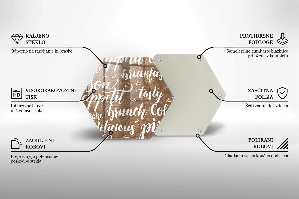 Skleněná krájecí deska Titulky bon appetit