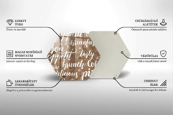 Skleněná krájecí deska Titulky bon appetit