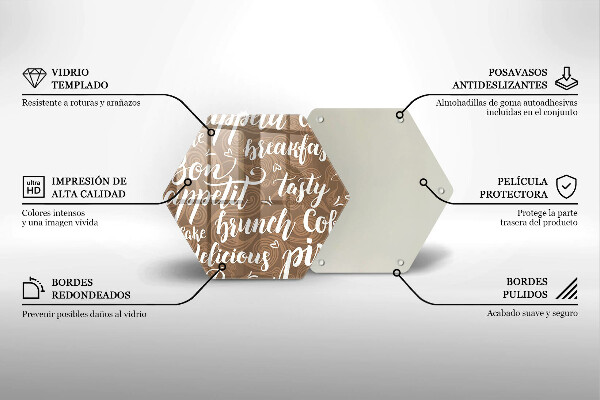 Skleněná krájecí deska Titulky bon appetit