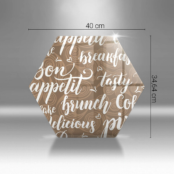 Skleněná krájecí deska Titulky bon appetit