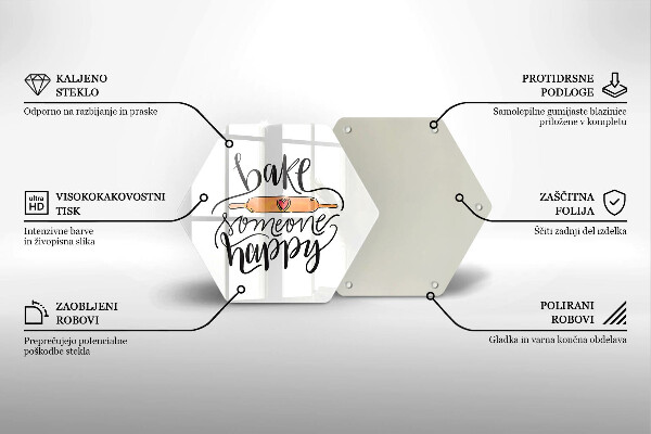 Skleněná deska do kuchyně Bake someone happy