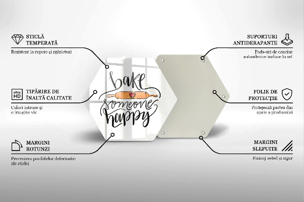 Skleněná deska do kuchyně Bake someone happy