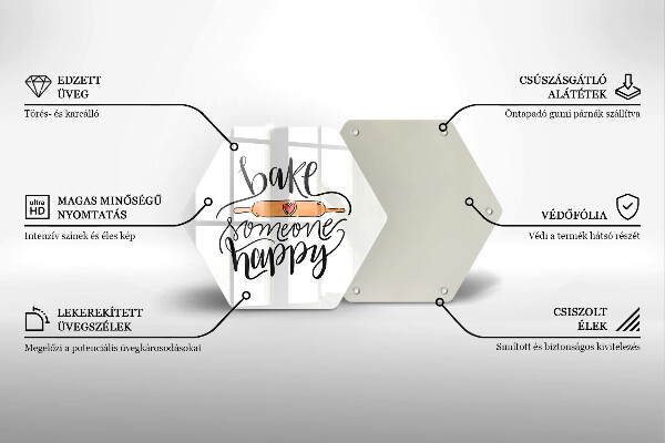 Skleněná deska do kuchyně Bake someone happy