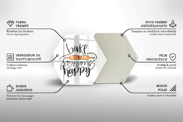 Skleněná deska do kuchyně Bake someone happy