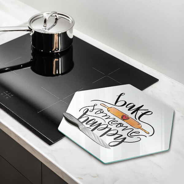 Skleněná deska do kuchyně Bake someone happy