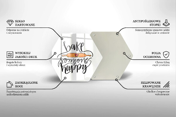 Skleněná deska do kuchyně Bake someone happy