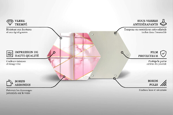 Skleněná deska do kuchyně Geometrický mramor