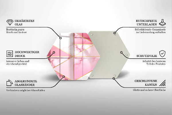 Skleněná deska do kuchyně Geometrický mramor