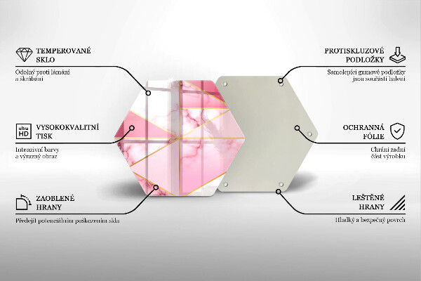 Skleněná deska do kuchyně Geometrický mramor