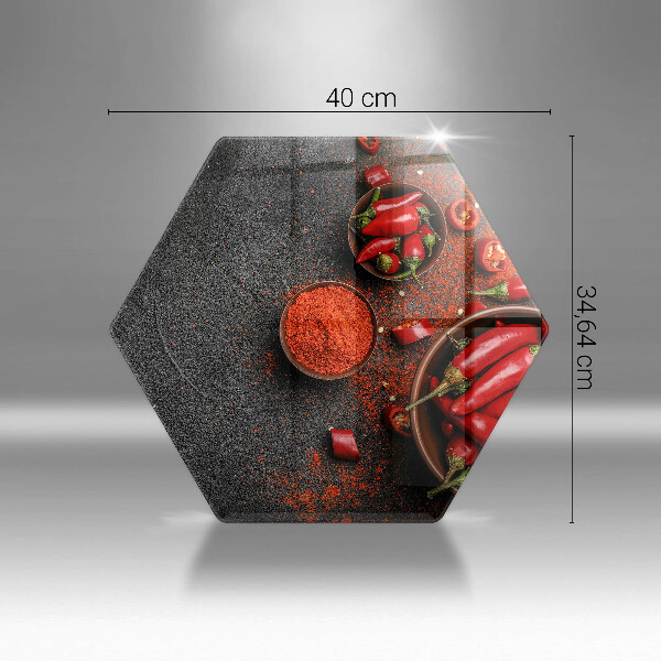 Skleněná krájecí deska Červené chilli papričky