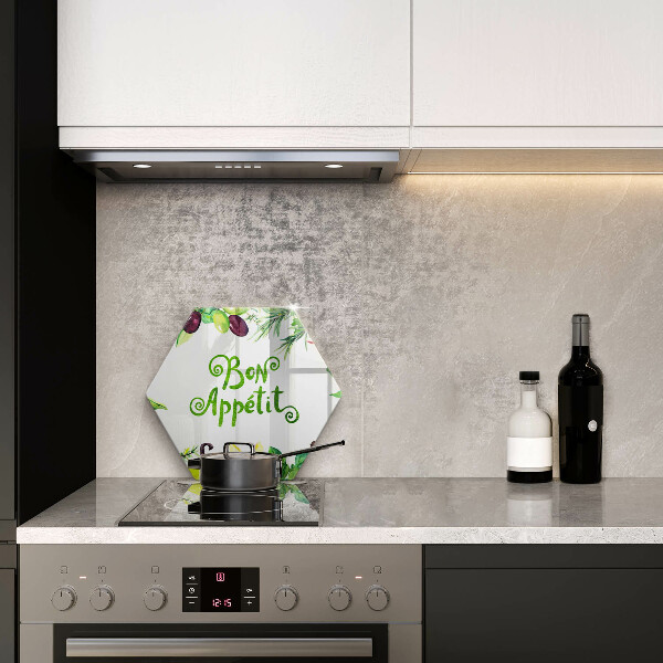 Skleněná krájecí deska Bon appetit nápis