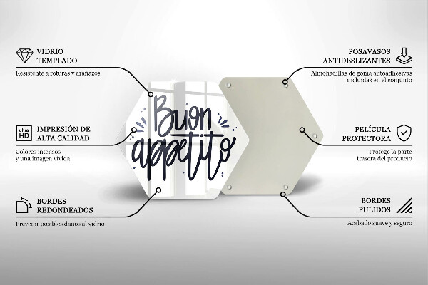 Skleněná deska do kuchyně Nápis buon appetito
