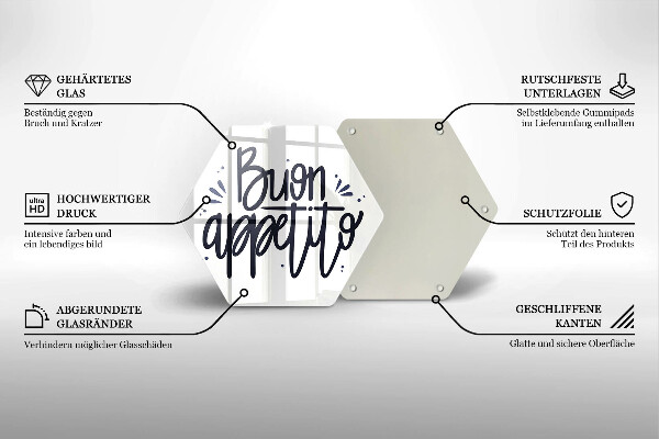 Skleněná deska do kuchyně Nápis buon appetito