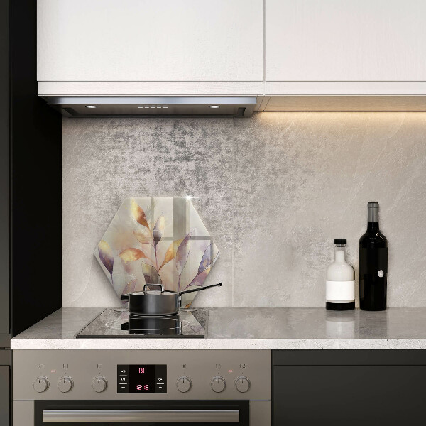 Skleněná deska do kuchyně Malované boho listy