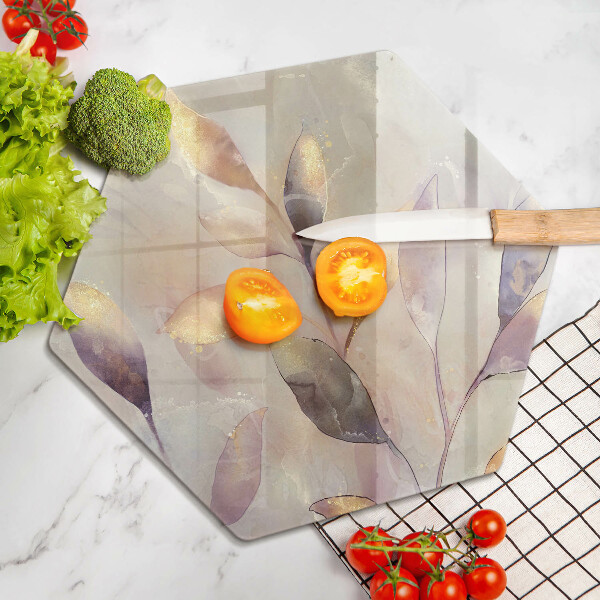 Skleněná deska do kuchyně Malované boho listy