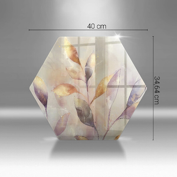 Skleněná deska do kuchyně Malované boho listy