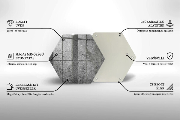 Skleněná krájecí deska Textura betonového kamene