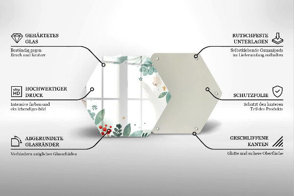 Skleněná deska do kuchyně Akvarel listy