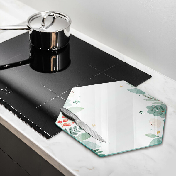 Skleněná deska do kuchyně Akvarel listy