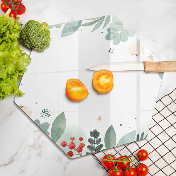 Skleněná deska do kuchyně Akvarel listy