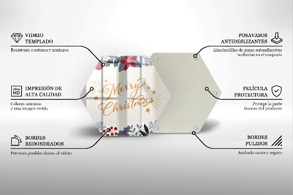 Skleněná deska do kuchyně Merry christmas nápis